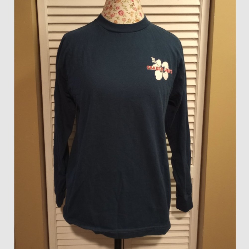 NWOT Trader Joe's Long-Sleeve Navy Blue Shirt, Unisex, Size M